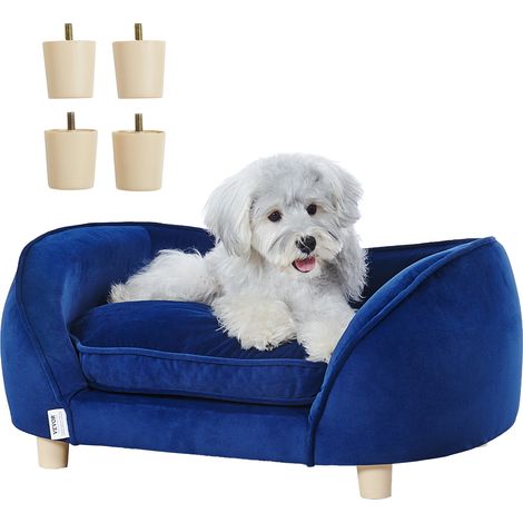 VEVOR Sofá para Mascotas, Sofá para Perros y Gatos de Tamaño Mediano, Sofá Cama Suave y Aterciopelado para Perros, Sofá para Gatos de Carga de 37 kg, 71 x 50,5 x 30 cm, Azul Oscuro, Peso de 4,8 kg