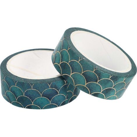 pièces de rubans adhésifs décoratifs en papier à motif écailles de poisson (couleurs assorties)-4.3X4.3X1.7CM