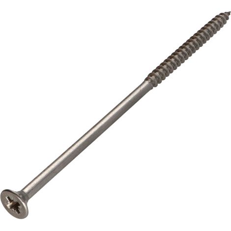 VBA Vis bois agglo Inox A2 Tête fraisée Pozi 6X140 Filetée sur 60-1 pièce (1/5)
