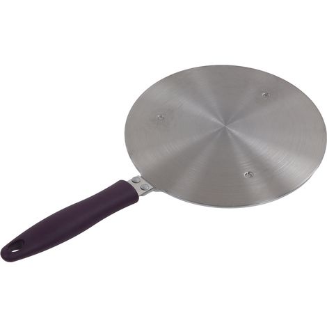 Set de 2 adaptateurs induction avec manche laqué violet, plaque de cuisson transfert de chaleur magnétique 22 cm pour casseroles (1/5)