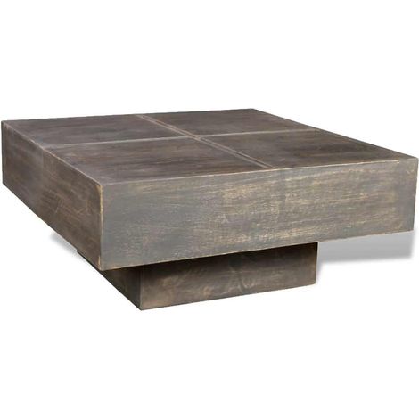 Table basse Table d'appoint pour Salon Chambre - carrée Marron foncé Bois massif de manguier BV716704 - BonneVie (1/4)