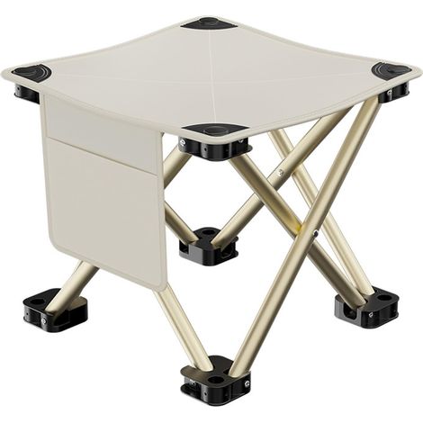 Tabouret de Camping, Tabouret Pliant Portable, Tabouret Pliable Télescopique, Mini Tabouret Pliable Tabouret(Kaki Grand 33cm)