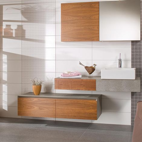 Faïence COLOR ONE /SYSTEM 30x60 cm - Décor relief SPATULE blanc mat - non rectifié