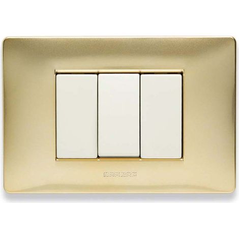 Placca 3 moduli mix oro karat