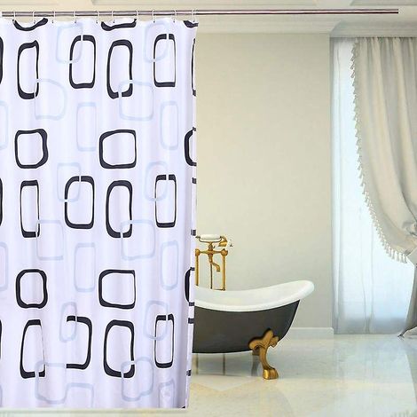 Rideau de douche 180 x 240 cm, imperméable, anti-moisissure, avec anneaux, antibactérien, pour salle de bain. Dimensions : 180 x 240 cm. (1/5)