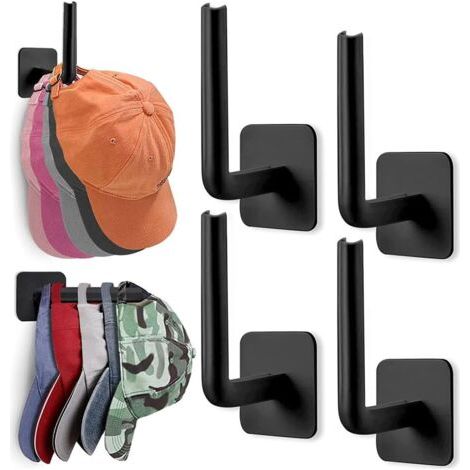 4 PCS Porte Casquette Support Casquette Porte Chapeau Winter Shore Support de Casquettes Support Casquette Mural Range Casquette pour Chambre, Placard, Dressing ou Vestiaire (1/5)