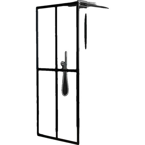 Mampara de ducha, diseño de vidrio templado, compatibilidad versátil, transparente (1/2)