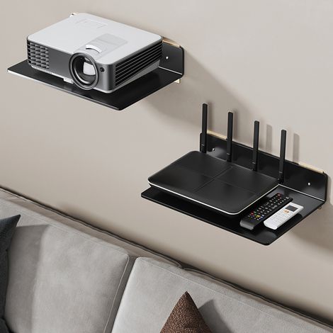 Support pour projecteur, support pour routeur, décodeur mural, support pour téléviseur, système de surveillance par caméra, rangement sans perçage (1/5)