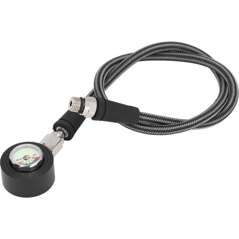 Manomètre de plongée sous-marine lumineux submersible avec flexible haute pression pour détendeur de gilet stabilisateur, équipement de plongée sous-marine, 65 cm / 25,6 pouces (1/5)