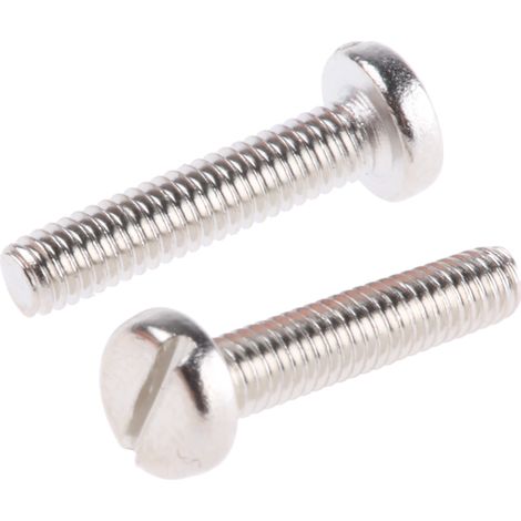 Vis à métaux RS PRO M2.5 à tête Cylindrique fendue en Laiton, 12mm ( Prix pour Sachet de 100 )