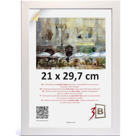 Cornice per Foto A4 in Legno Classica Elegante 21x29,7 cm Bianca (1/5)