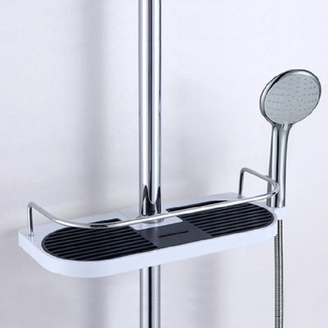 2er-Set Duschablagen ohne Bohren für Duschstangen – Badezimmer-Organizer für Shampoo, passend für 19–25 mm Duschstangen