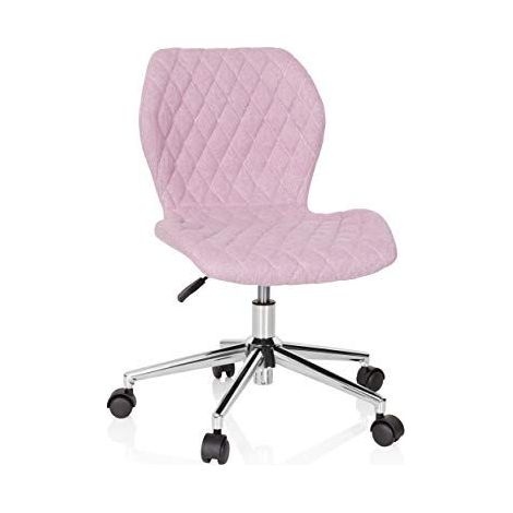 Chaise de bureau / chaise d'enfant pour enfant JOY II en tissu rose hjh OFFICE