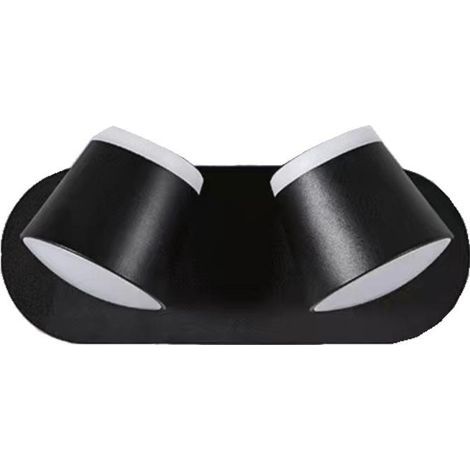 Applique LED murale extérieure 16 W Aluminium 2 spots rotatifs 360 ° Blanc chaud 3000 K Noir (1/3)
