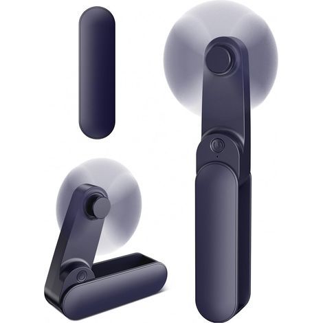 Mini ventilateur portable, format de poche et léger, rechargeable (batterie de 2000 mAh et 14 heures d'autonomie), petit ventilateur de table pliable pour la maison ou le bureau.-AquaForge (1/5)
