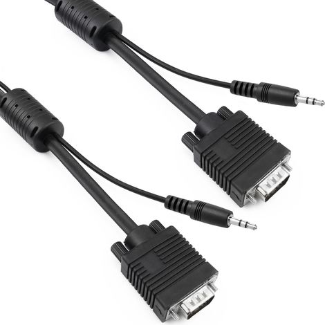 BeMatik - Super VGA câble avec prise audio de 3,5 mm mâle mâle 1 m (1/5)