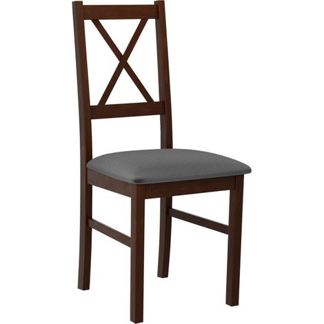 Silla Victorville 173, Nuez, 94x43x49cm, Tapiz, De madera, Madera, Muebles ya montados (1/4)