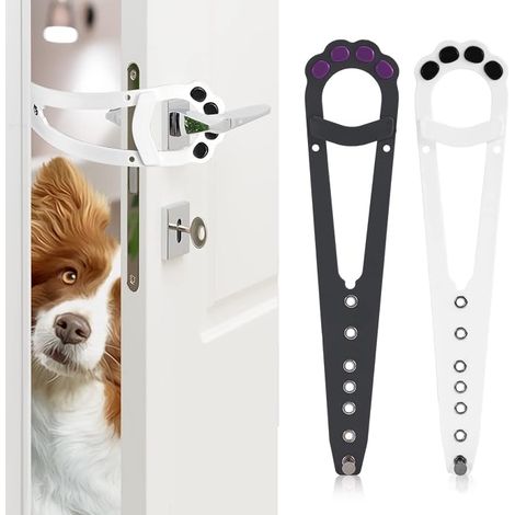 Cat Door Lock, Cat Paw Shaped Door Lock, Adjustable Door Locks for Pets Entry for Cats and Dogs Outside(White, Black) (1/5)