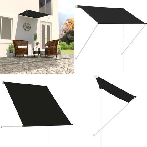 Auvent rétractable 100x150 cm Anthracite - Auvent pour fenêtre - Auvent pour terrasse (1/5)
