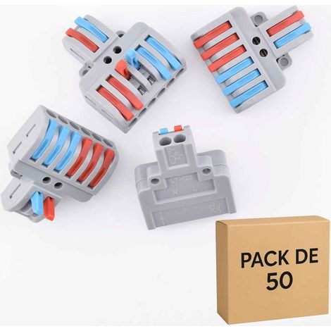 50 bornes à leviers, 2 circuits, 2 entrées-6 sorties 32A, LT-623