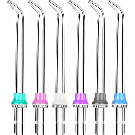 Kit de 6 Embouts Jet Dentaire Haute Pression Compatible avec WP 100 WP 250 WP 660 Embouts de Rechange Haute Pression Colorés pour Hydropulseur Dentaire sans Fil Plus Nettoyage Interdentaire (1/5)