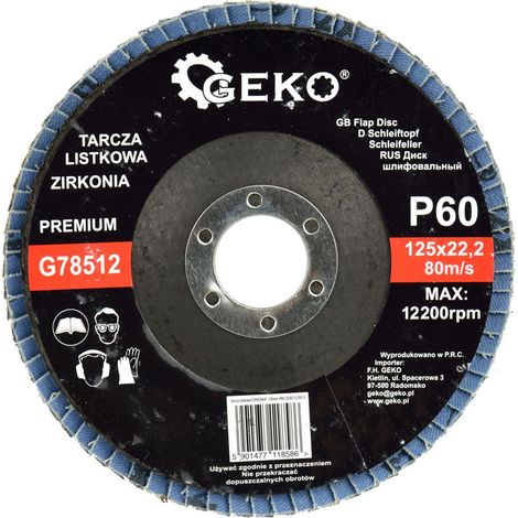 Disco lamellare "zirconio" 125mm P60 geko premium (10/200) (1/3)
