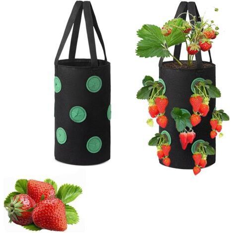 Strawberry Grow Bags 12 Holes - Breathable Fabric for Vegetables and Herbs (1/5)