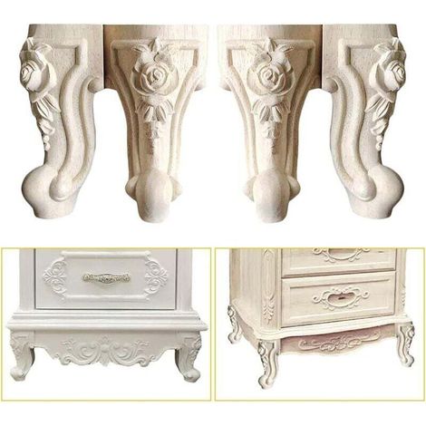 Pieds De Meubles - Bois Massif - 10 cm - Pour Canapé Chaise Lit Armoire - Lot De 4 (1/3)