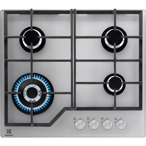 placa de gas 60cm 4 fuegos gris - KGG64362S - Electrolux -