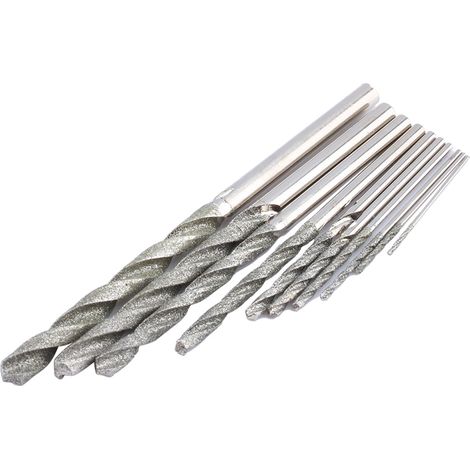 Jeu de 10 forets à pointe diamantée pour verre, carrelage et pierre, 0,8 à 4,0 mm (1/5)