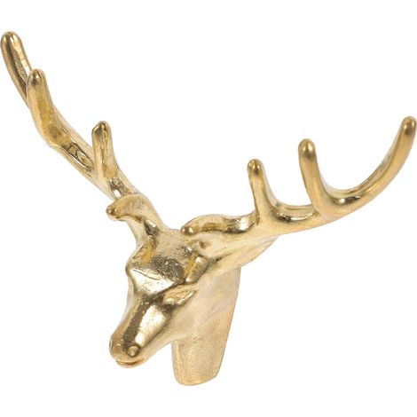 Bouton de Meuble Laiton Tête de Cerf Dorée Poignée Vintage pour Commode et Design Ergonomique et Poli Style Rétro Décoratif (1/5)