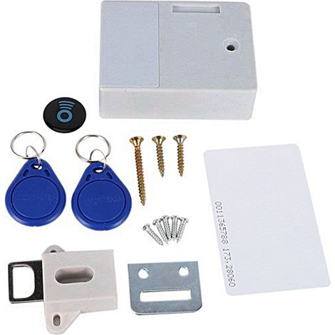 Serrure électronique RFID pour armoire, serrure électronique cachée à monter soi-même pour armoire en bois, tiroir de placard à chaussures, etc. (1/4)