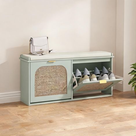 SunJet Console, table console, Banc à chaussures avec porte en rotin - Réf. OYRVC9T0S6KG (1/5)