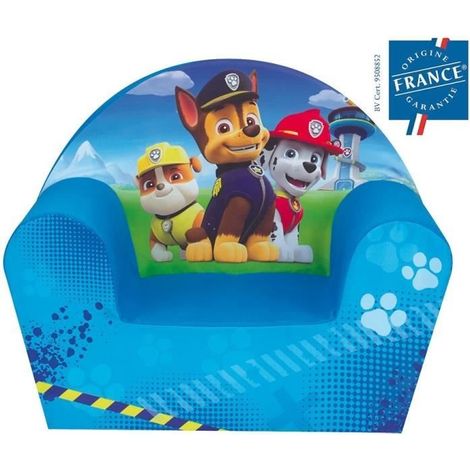 Les Tendances – Fauteuil club Pat Patrouille bleu enfant – Dimensions 42x52x33 cm – Housse déhoussable en polyester – Mousse indéformable (1/5)