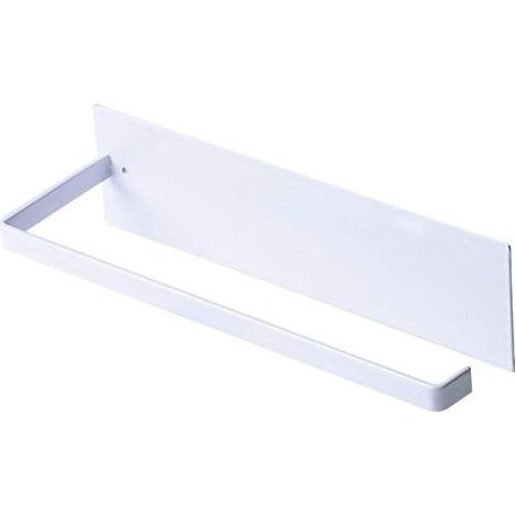 Porte Essuie-Tout, Porte-Papier Cuisine Mural, Supports pour Papier Essuie Tout sans Perçage, Porte-Rouleau Cuisine en Métal, Dérouleur Sopalin Auto-Adhésif Cuisine, 25cm - Blanc (1/5)