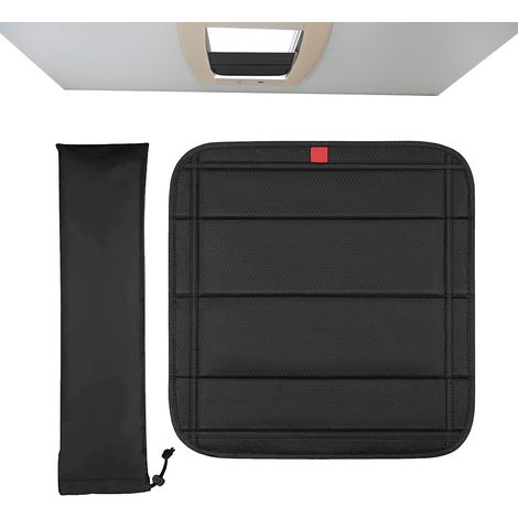 Pare- pour fenêtre de Camping-Car – 41,9 x 41,9 cm, Isolant pour Lucarne, Motif de Football Noir, Sangle Magique de qualité A, Super Colle Universelle, Convient à la Plupart des véhicu (1/5)