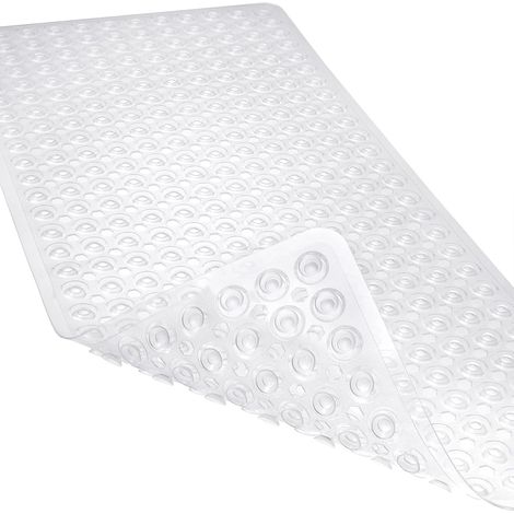 Tapis De Bain Anti-dérapant - 89 x 41,5 Cm - Avec Ventouses Et Trous D'évacuation - Pour Baignoire Et Douche - Lavable En Machine - Transparent (1/5)