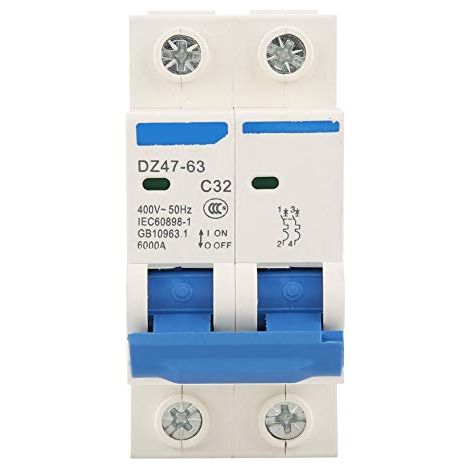 Sollbry DZ47-63 Disjoncteur Miniature 32A 2P 4KA 220 / 380V Courant Fuite Surcharge Court-circuit Protection (1/5)