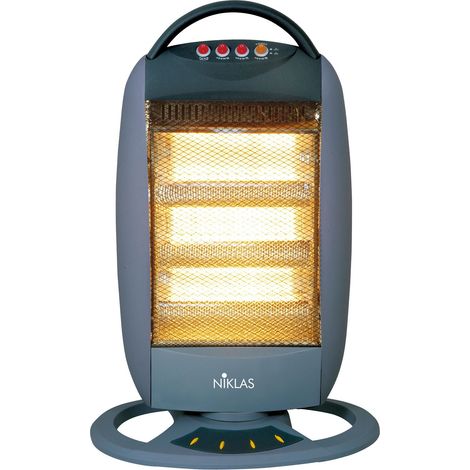 Elektrischer Halogenofen für Innenraum in grauen Abs 1200 W Niklas oszillieren