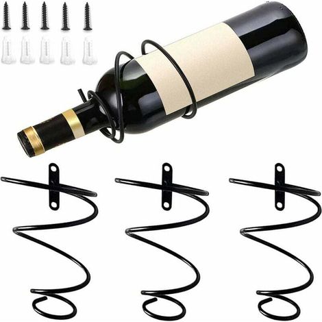 3PCS Casiers à Vin Muraux, Casier à vin Suspendu en Spirale, Présentoir de Bouteille de Boisson de Vin Rouge, pour Bar, Restaurant, Fête, Décoration de la Maison