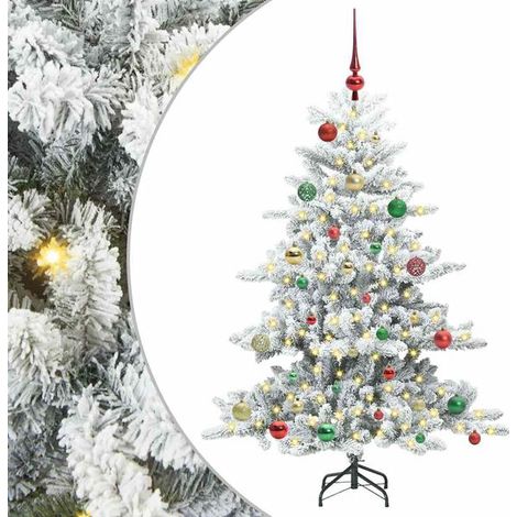 Sapin de Noël artificiel, à branches mobiles, blanc, 150 cm (1/5)