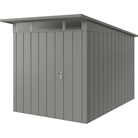 Hörmann Metall-Gerätehaus "Juno" mit Pultdach, JPD7 - Modern, 214 x 310 cm (B x T), graualuminium, 1-flüglige Tür, Anschlag links (1/5)