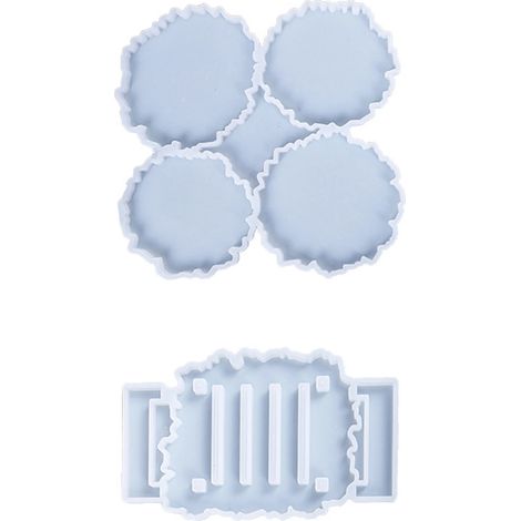 Lot de 2 moules irréguliers avec supports pour dessous de verre, accessoires de table DIY (1/5)
