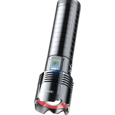 TRADE SHOP - Torcia Elettrica Portatile Led Ricaricabile Alta Luminosità In Alluminio Impermeabile Q-d107 -