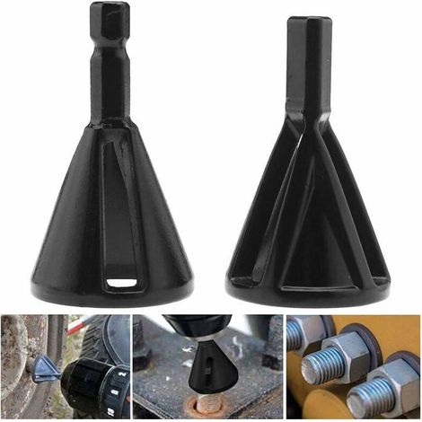 HONORNIC - D'ébavurage Outil à Chanfreiner Rapidement Les Réparations Enlever Bavure Acier Inoxydable Endommagés Boulons  2 pièces  （Noir）