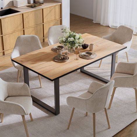 Mesa de comedor Avido, Roble dorado, 180 x 100 cm, Vicco (1/5)