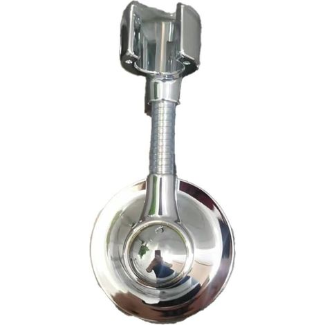 Support de douche à ventouse pour camping-car, bateau et caravane, support pivotant rotatif supportant une charge de 4,5 kg, finition chromée argentée, accessoire de voyage compact pour salle de bain (1/5)