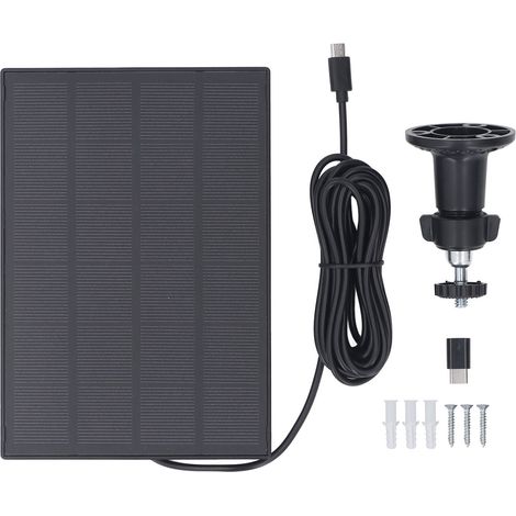 Panneau solaire 5W 5V pour caméra de sécurité, étanche IP66, chargeur sans fil extérieur avec Interface Micro USB Type C (1/5)