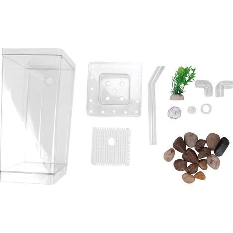 Mini aquarium de table avec éclairage LED et système autonettoyant, adapté aux petits poissons et aux plantes aquatiques.-AquaForge (1/5)
