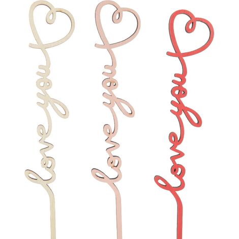 SCRITTA I LOVE YOU 30X4X0,5CM APPENDIBILE ASSORTITA